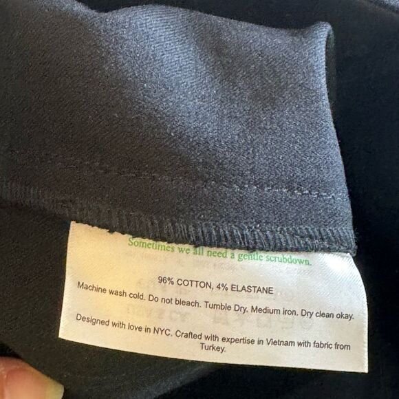 M M Lafleur Pants Womens Sz 4 Black straight stretch Italian cotton Blend - Picture 10 of 10